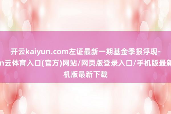 开云kaiyun.com左证最新一期基金季报浮现-开yun云体育入口(官方)网站/网页版登录入口/手机版最新下载