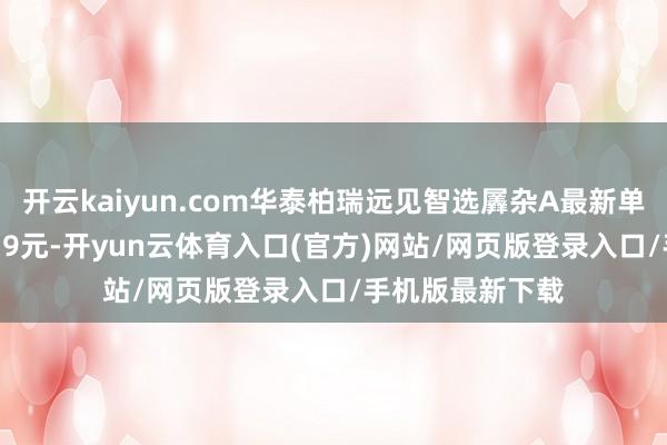 开云kaiyun.com华泰柏瑞远见智选羼杂A最新单元净值为0.3319元-开yun云体育入口(官方)网站/网页版登录入口/手机版最新下载